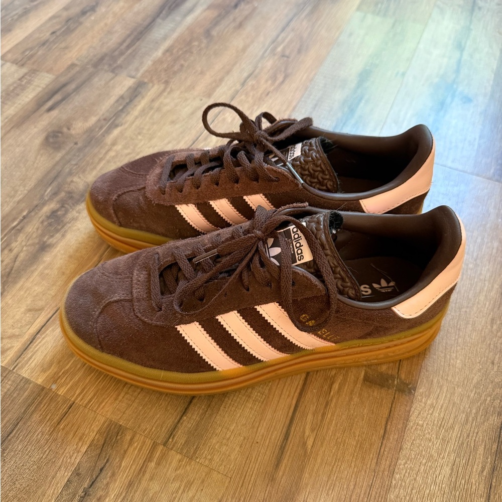 Adidas Gazelle Suede Sneakers with Light Pink Stripes